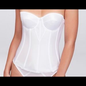 Dominique White Satin Torsolette